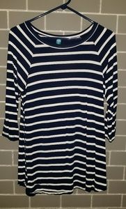 Navy & White Striped Top
